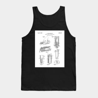 Whisky Pourer Patent - Whisky Art - Black And White Tank Top